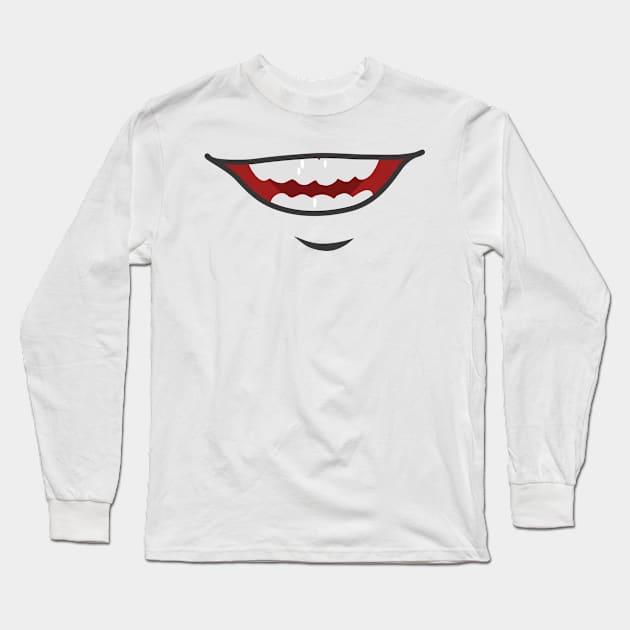 Cartoon Mouths Face Long Sleeve T-Shirt by Designerabhijit